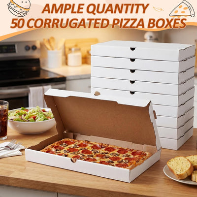 100 Cajas Pizza 14x7pulg Rectangulares Resistentes