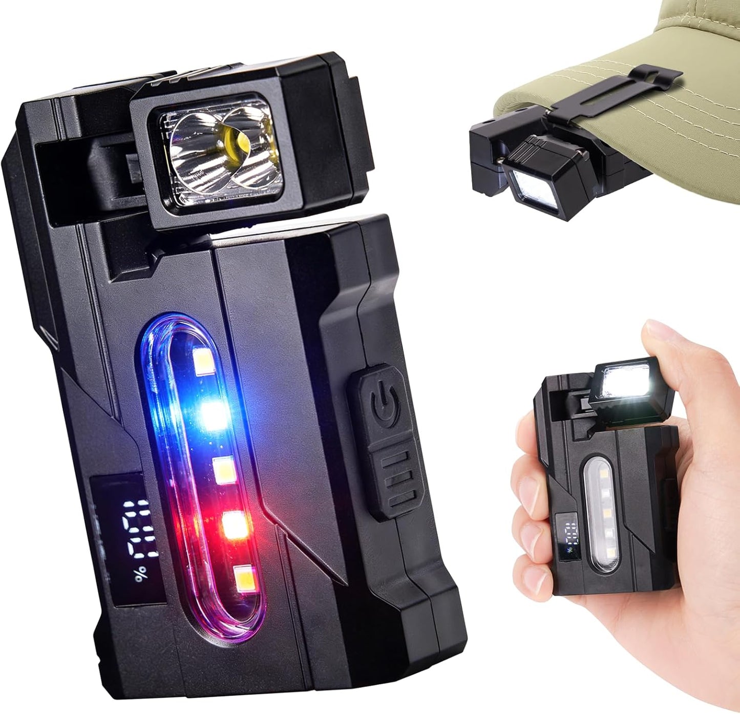 Linterna EDC recargable 400 lúmenes luz dual magnética 1200mAh