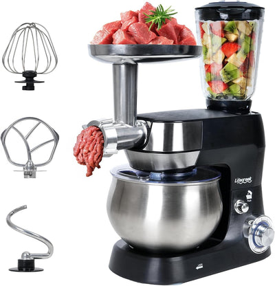 Batidora de pie multifuncional 3 en 1 Lifecreek 660 W con tazón de acero inoxidable