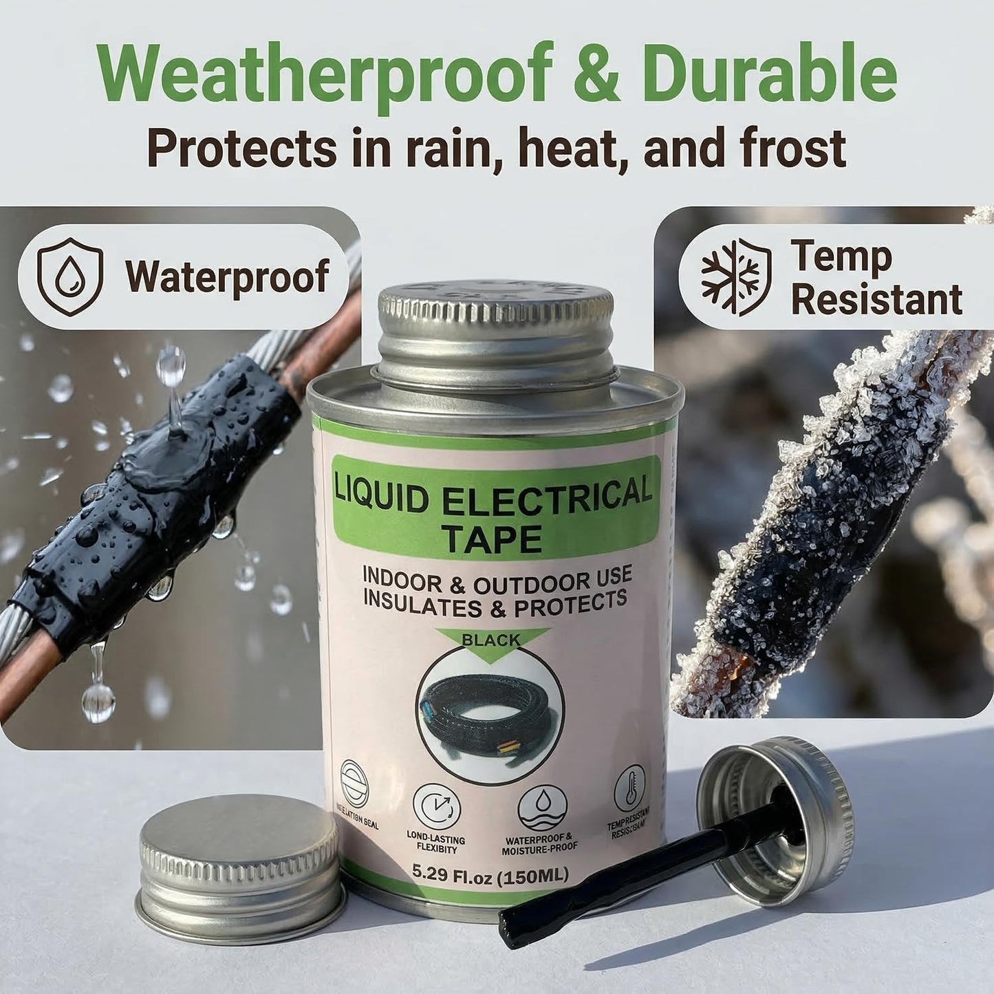 Cinta eléctrica líquida 5.29oz secado rápido impermeable