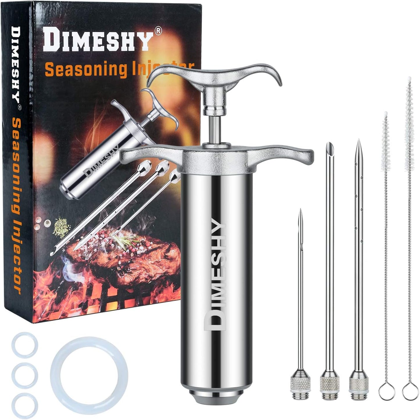 Kit inyector carne acero inox 304 2oz 3 agujas adobo