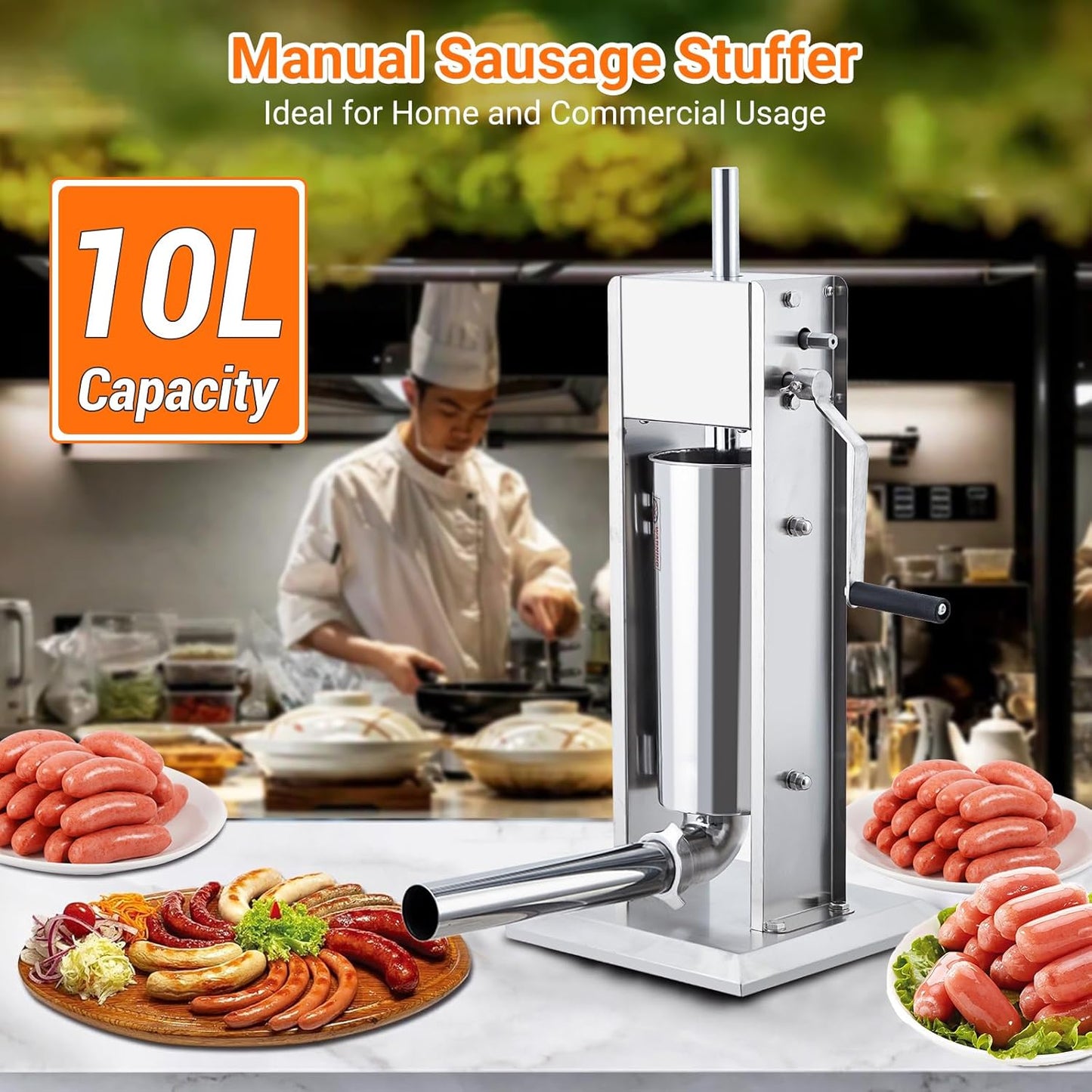 Máquina manual para hacer salchichas acero inox 22lb