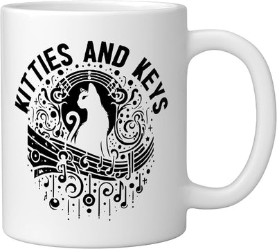 Taza Cerámica para Gato con Música Blanca
