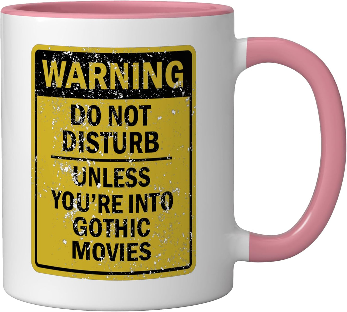 Taza Cerámica Joke Meme Gothic Rosa/Blanco