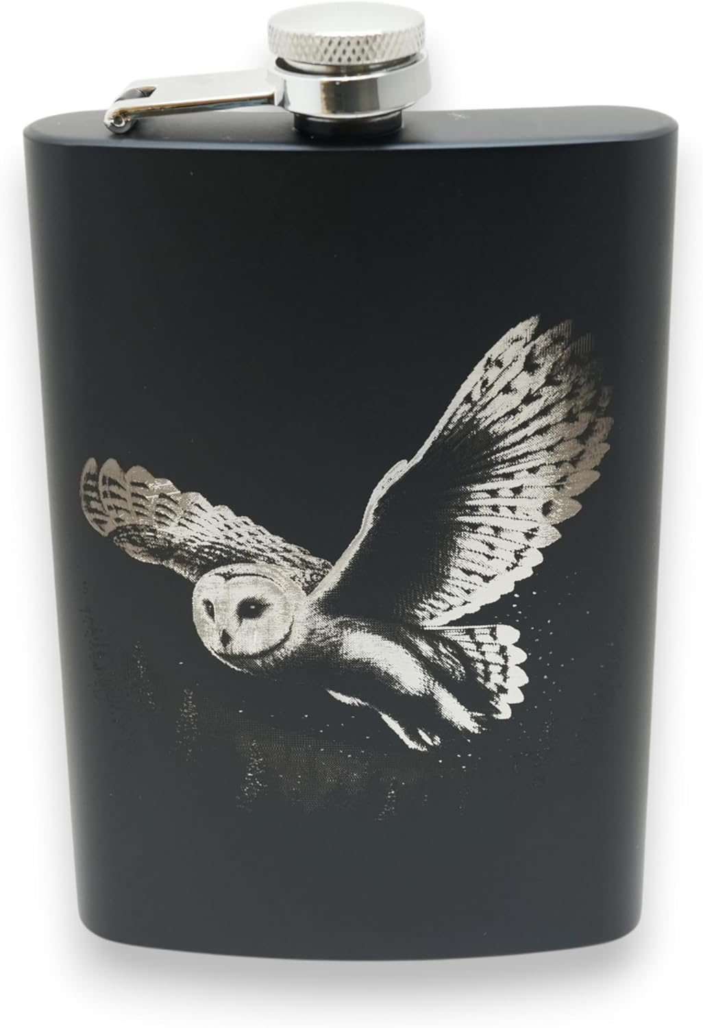 Flask negro Flying Barn Owl 8 oz