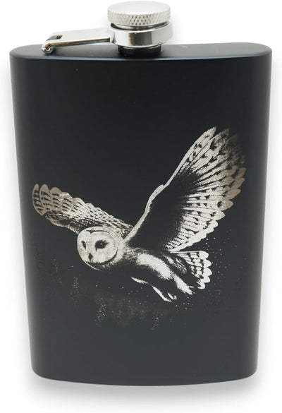 Flask negro Flying Barn Owl 8 oz