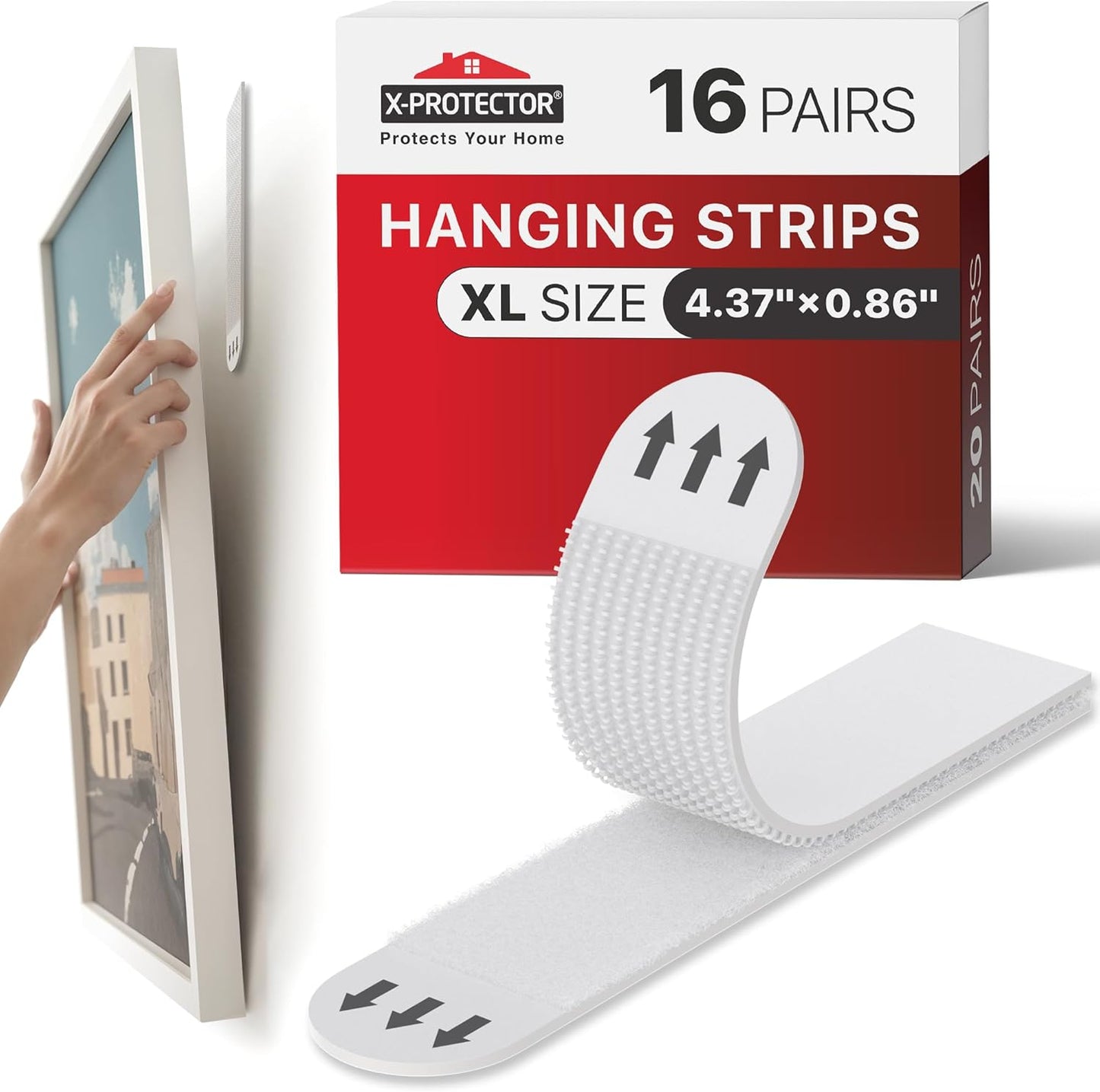 Tiras colgar cuadros ganchos autoadhesivos resistente 25lb