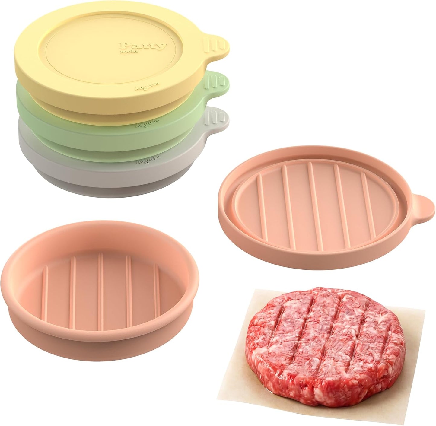 Juego moldes silicona hamburguesas reutilizable antiadherente