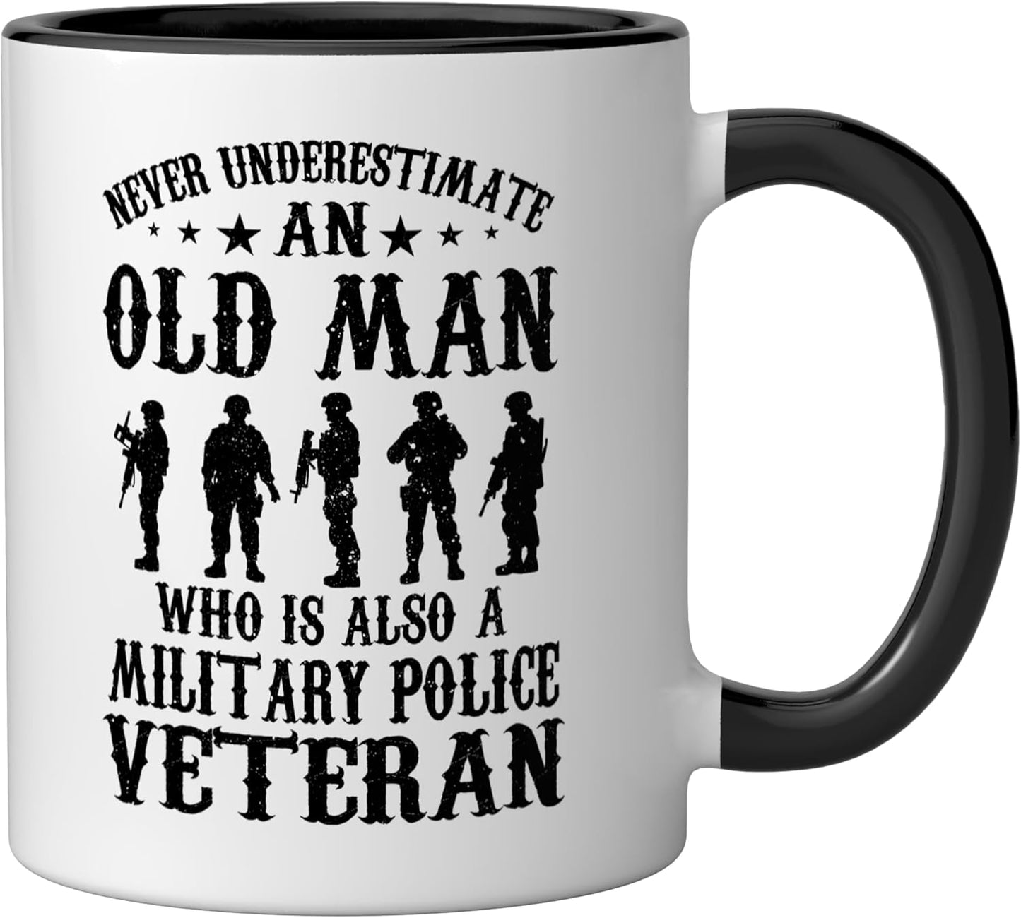 Taza Cerámica Militar Negro/Blanco