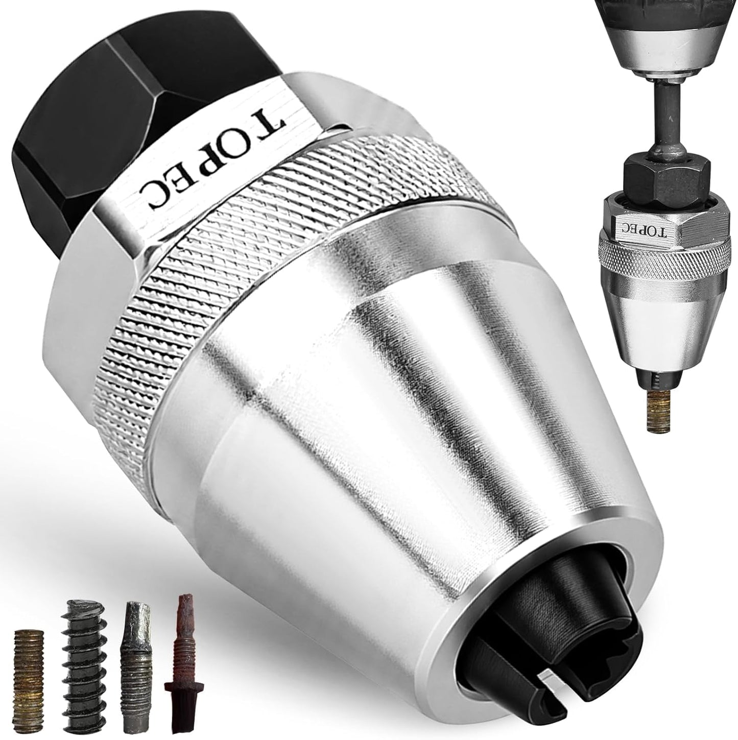 Extractor tornillo acero CR-MO para roscas dañadas 1/4-1/2