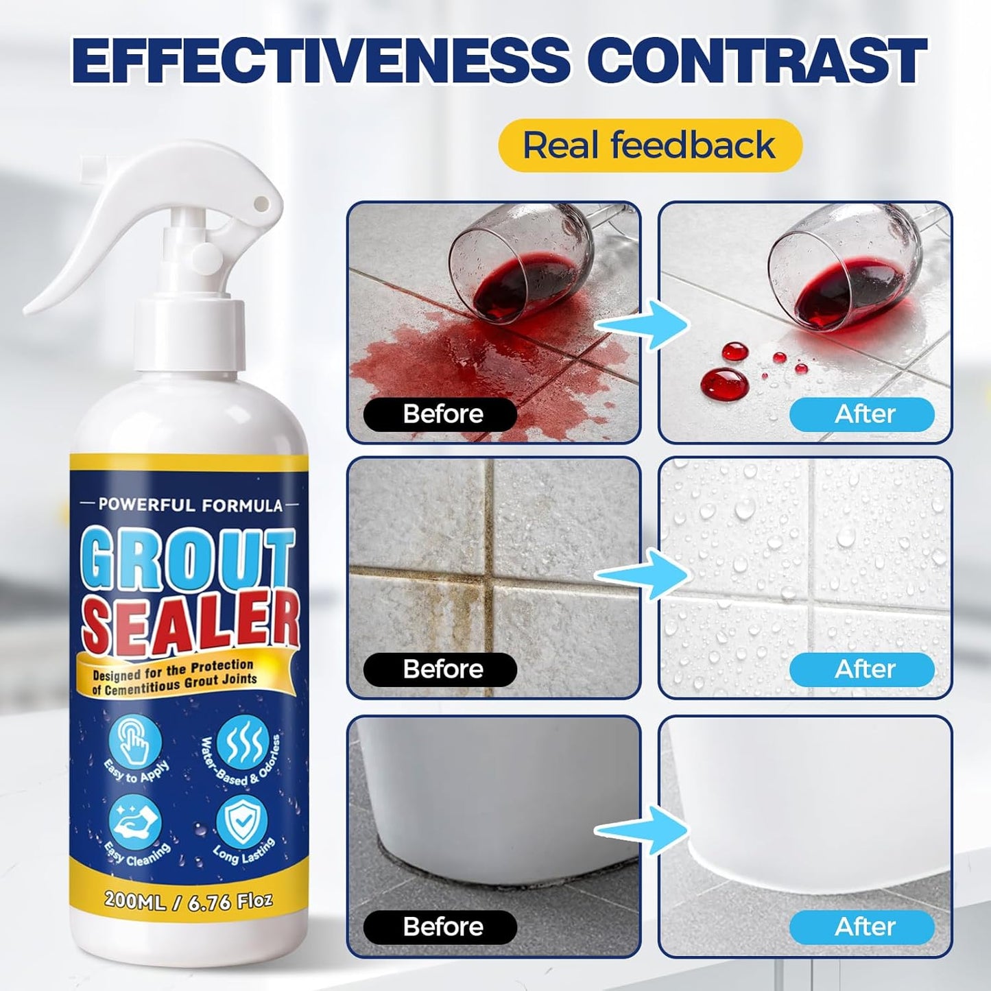 Sellador aerosol lechada impermeable para azulejos ducha baño