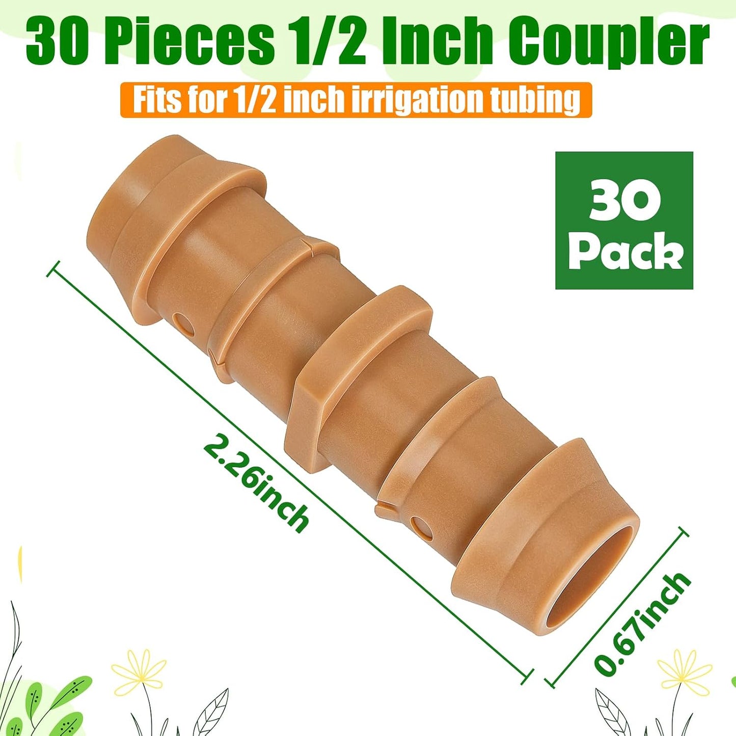 30 Pzas Conectores Riego Goteo 1/2pulg Dripline