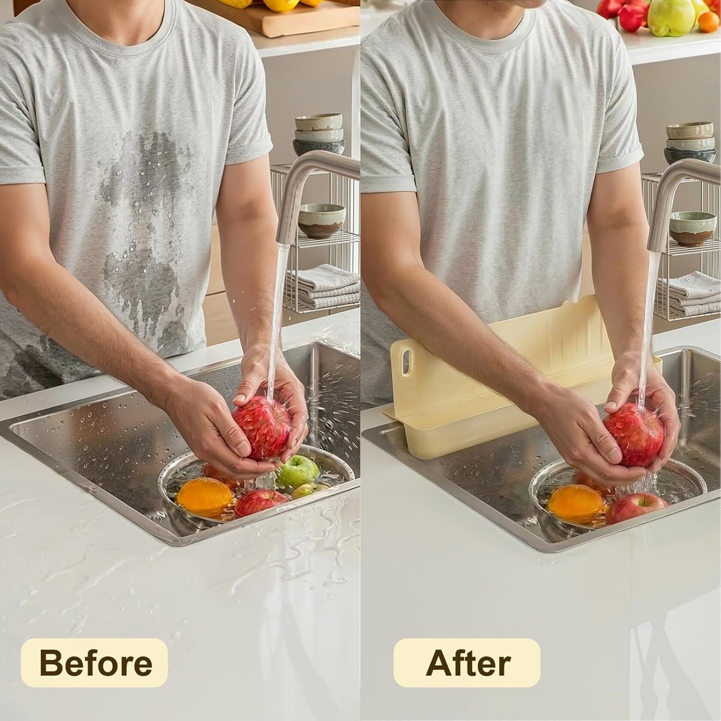 Protector de fregadero con ventosa para cocina