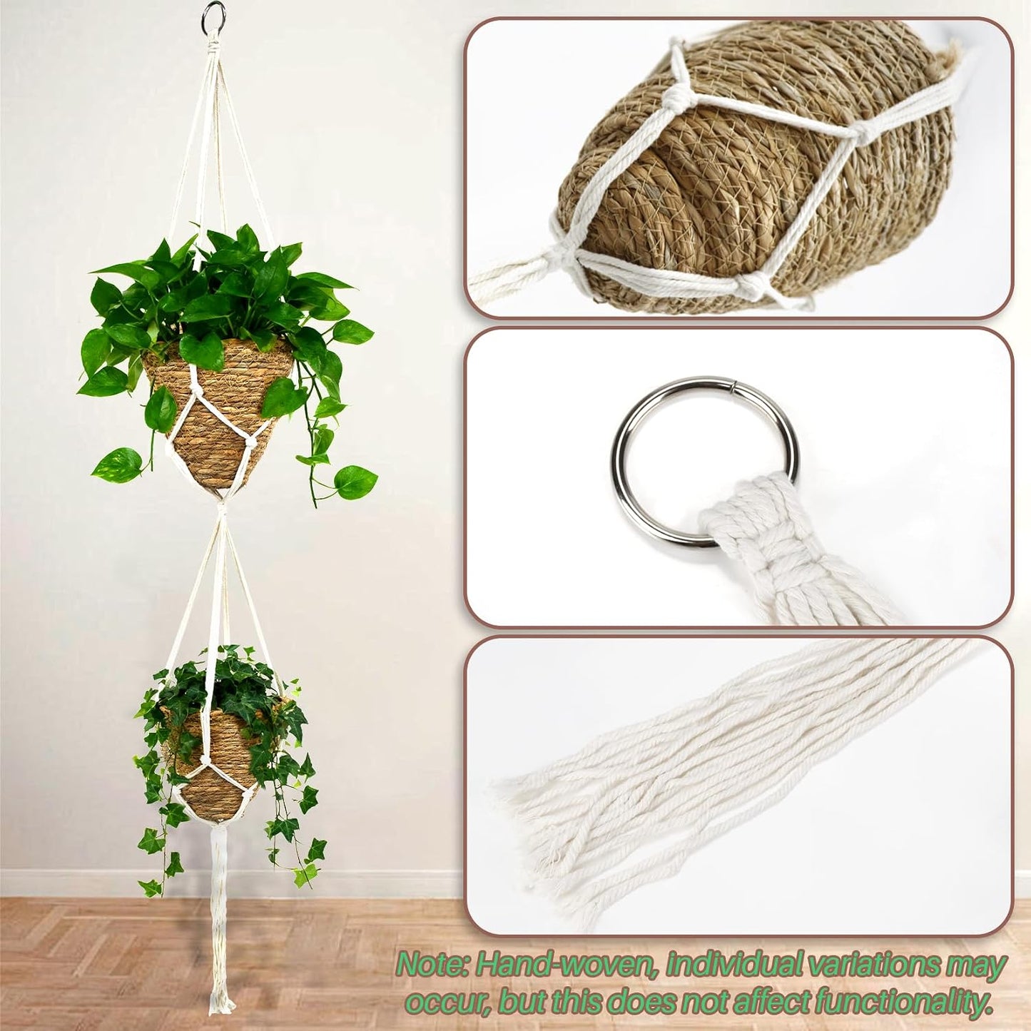 Colgador macramé 5 macetas decoración bohemia