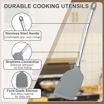 Juego de 7 utensilios de cocina Vayvnt con espátulas de acero inoxidable