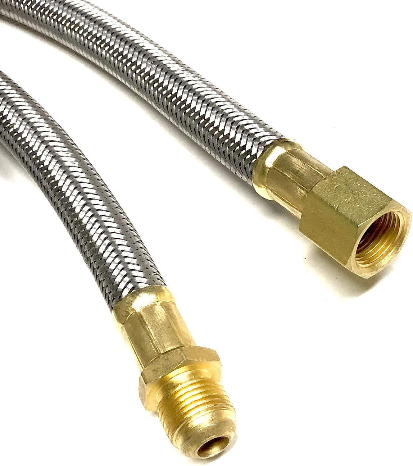 Extensión manguera propano acero inox 6ft 3/8pulg hembra x macho