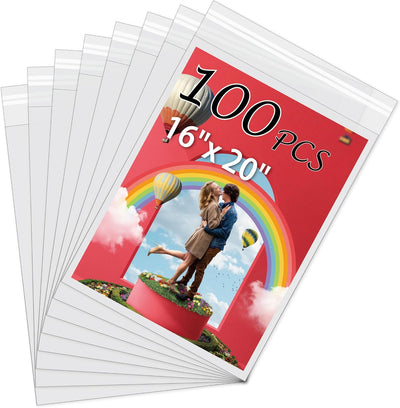 Fundas fotos sin ácido 100 bolsas 16x20pulg transparentes