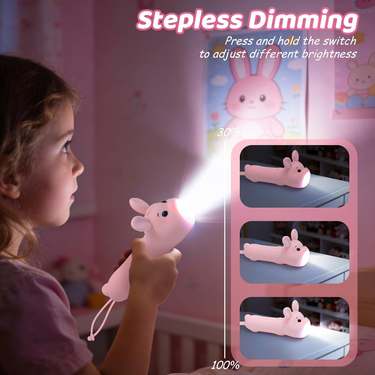 Linterna recargable para niños estilo conejo