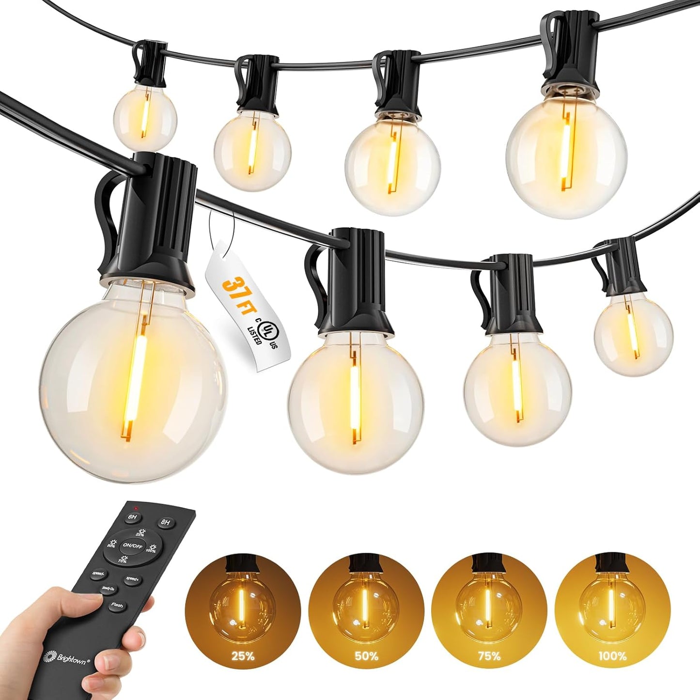 Guirnalda luces exteriores 37ft control remoto 11 LED