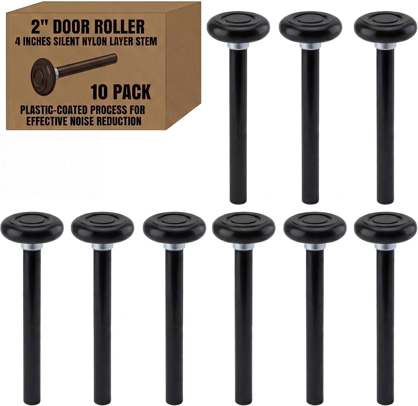 Pack 10 Rodillos Puerta Garaje Silenciosos 4pulg