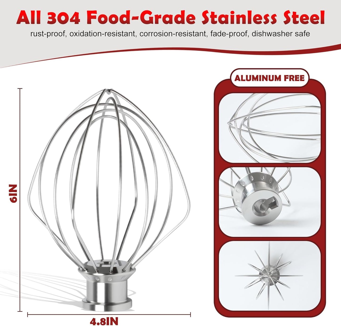 Accesorio batidor acero inox 6 hilos comp 4.5-5qt