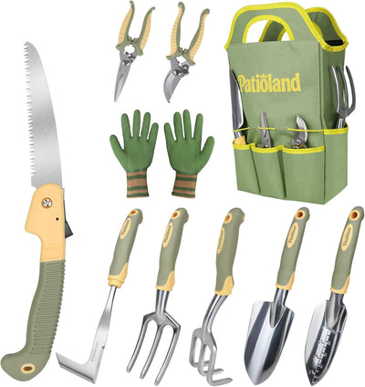 Set 10 Pzas Herramientas Jardín Aluminio Asa Ergonómica