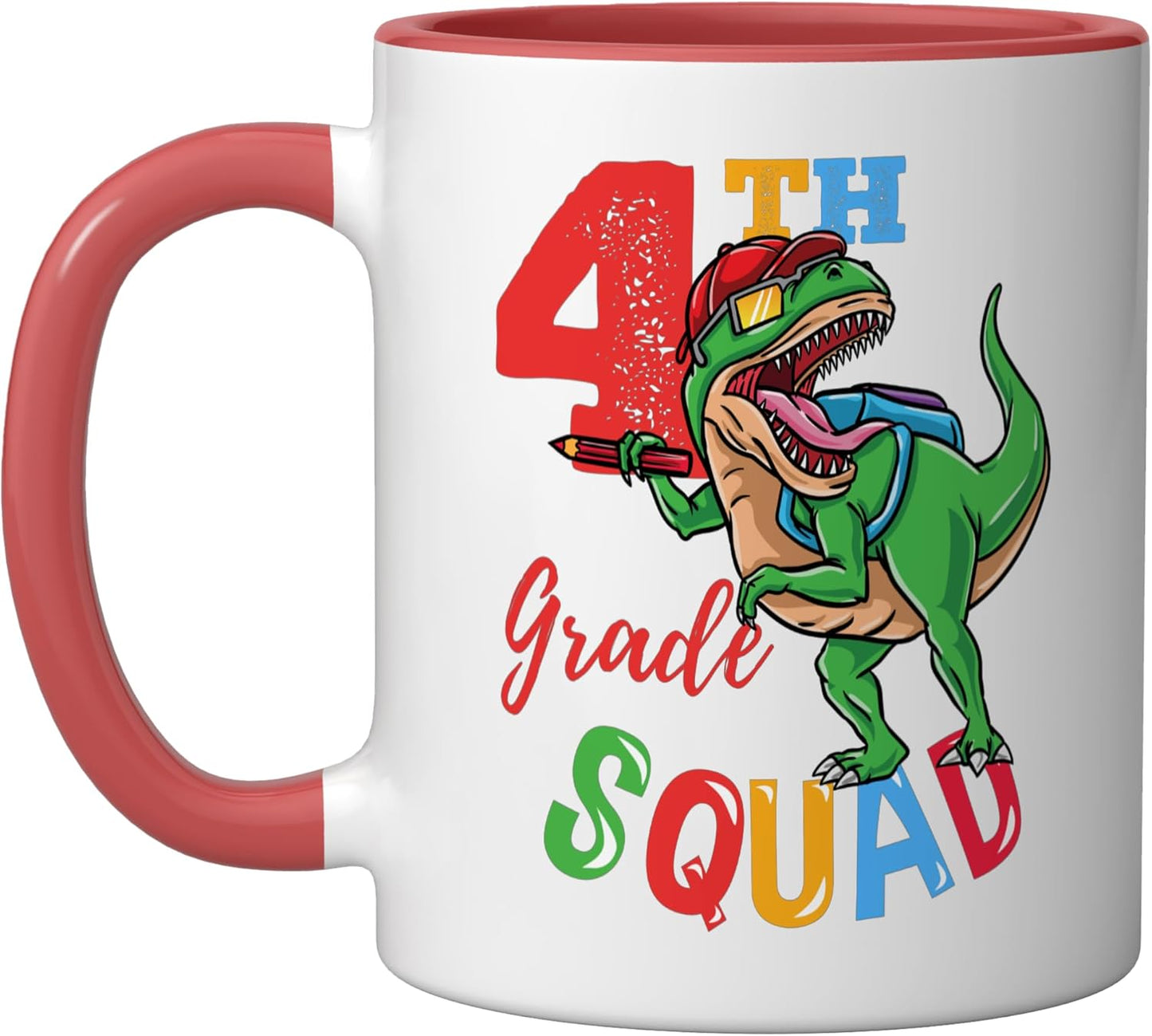 Taza Cerámica T-Rex para Niños Roja/Blanca