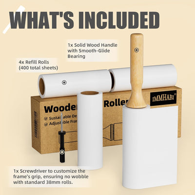 Rodillo pelusa madera 6.3pulg 4 rollos ajustable