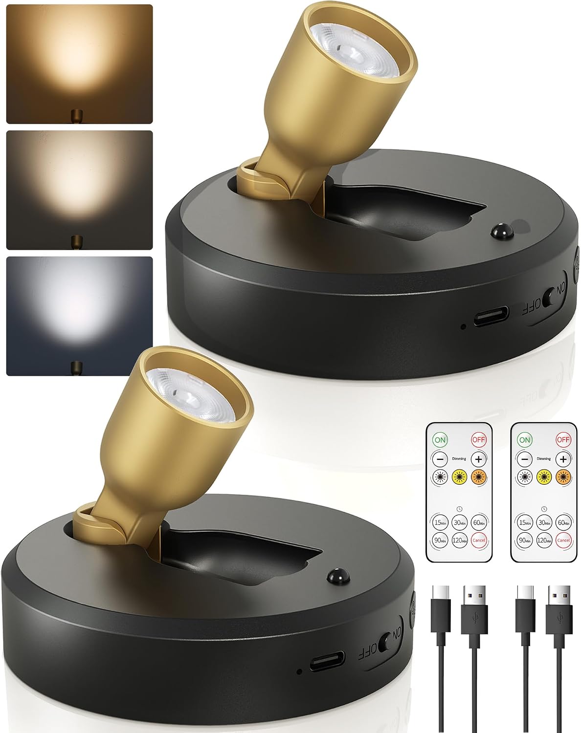 Foco inalámbrico decorativo con control remoto 3 temperaturas