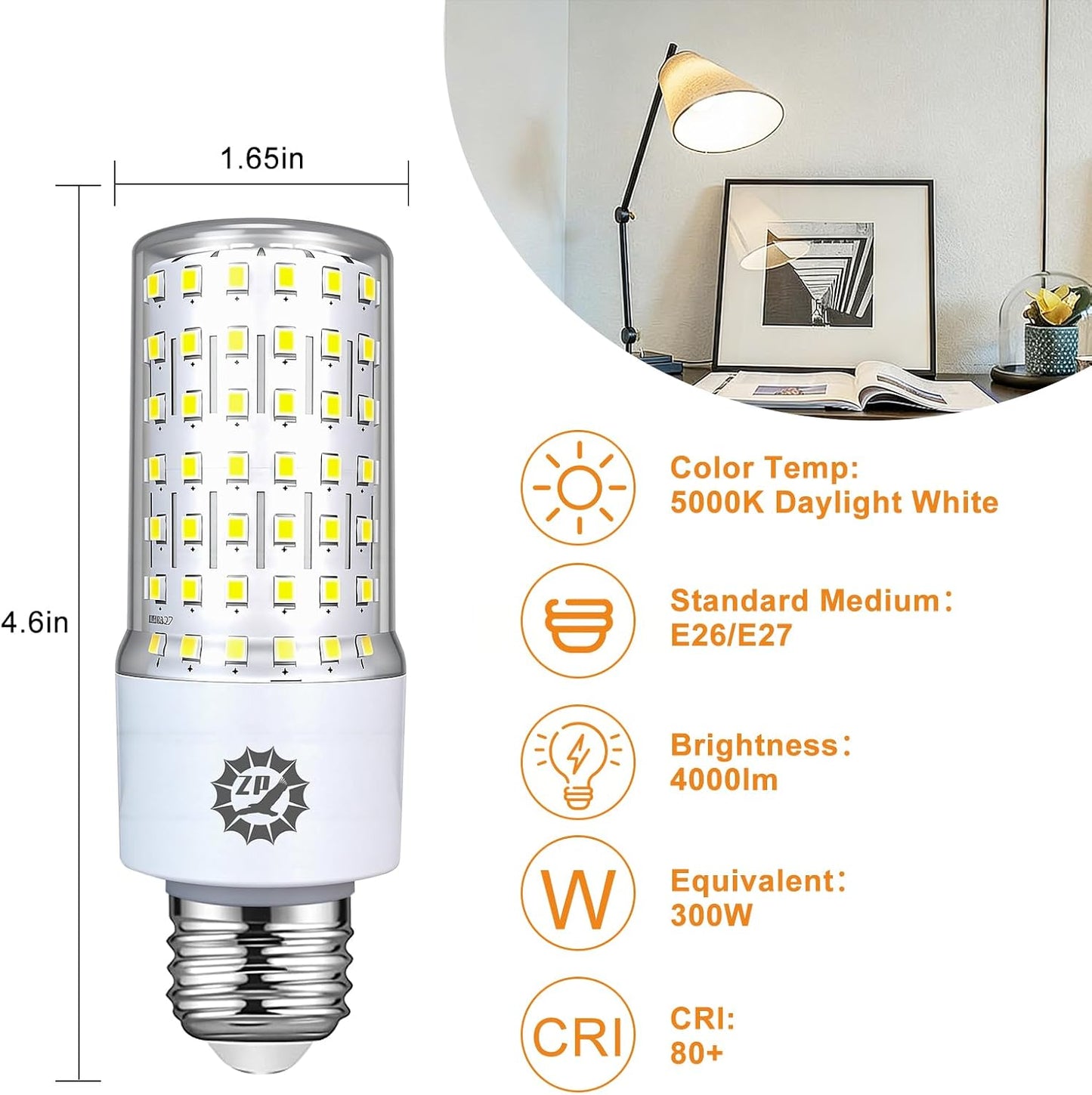 Bombillas LED 20W 4000lm 5000K Maíz E26