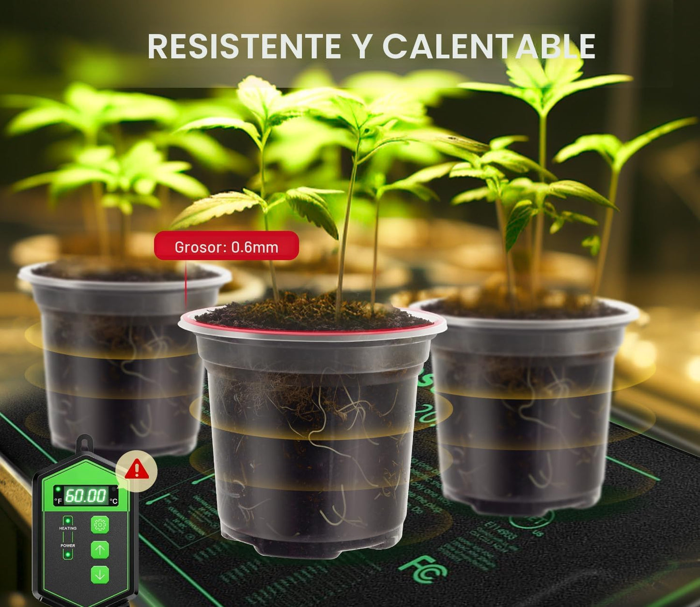 30 Macetas Plástico Transparente 3.5-5pulg con Etiquetas