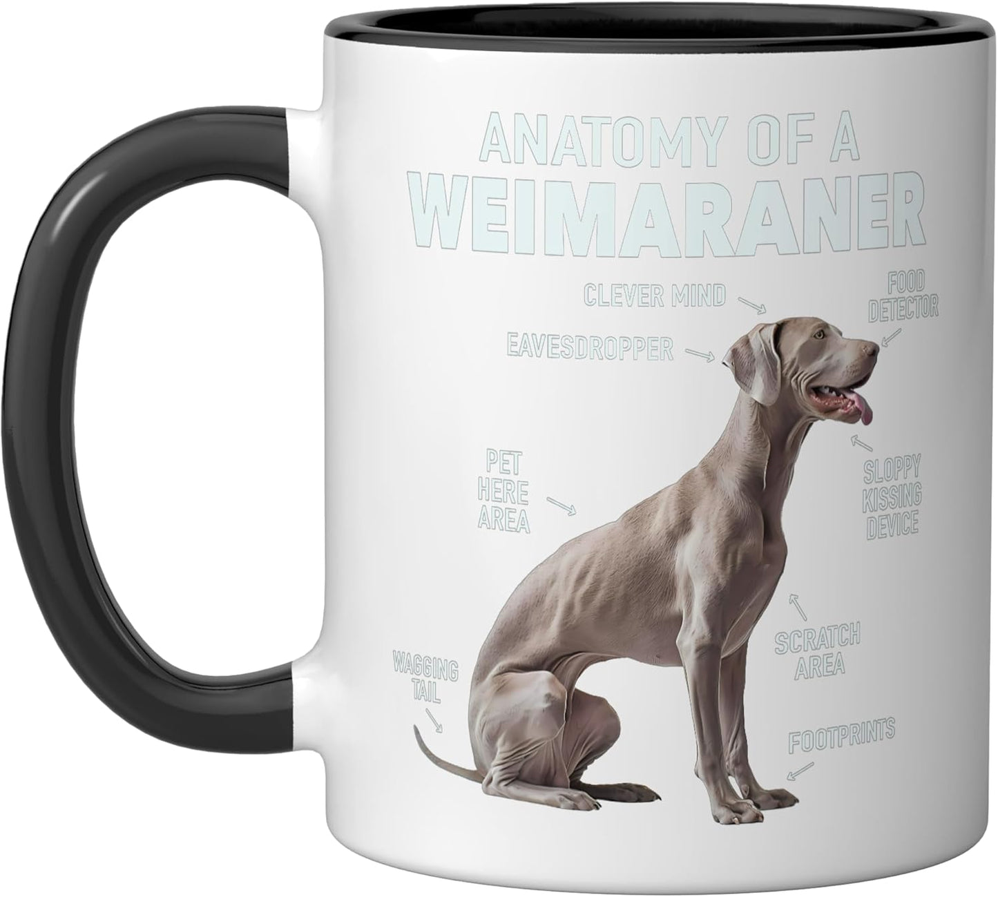 Taza Cerámica Weimaraner Negro/Blanco