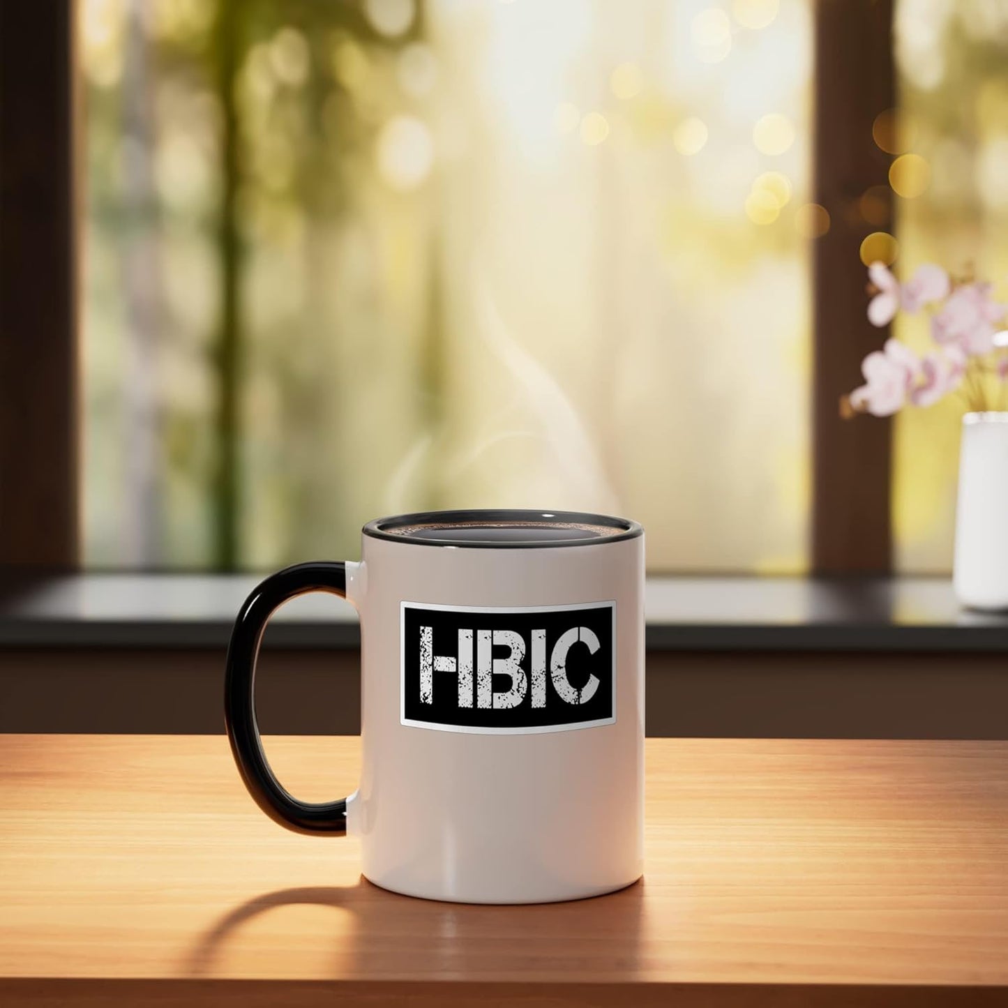 Taza Cerámica Estilo Urbano HBIC Negro/Blanco