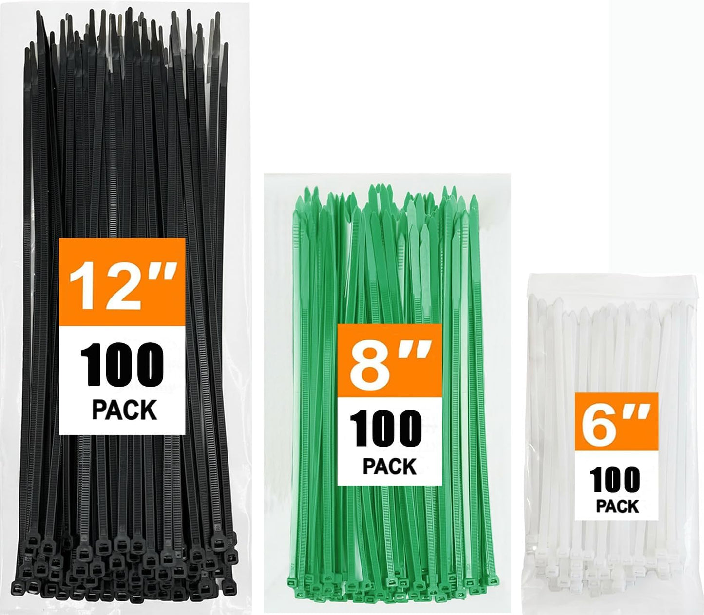 Pack 300 bridas nylon multiusos para gestionar cables