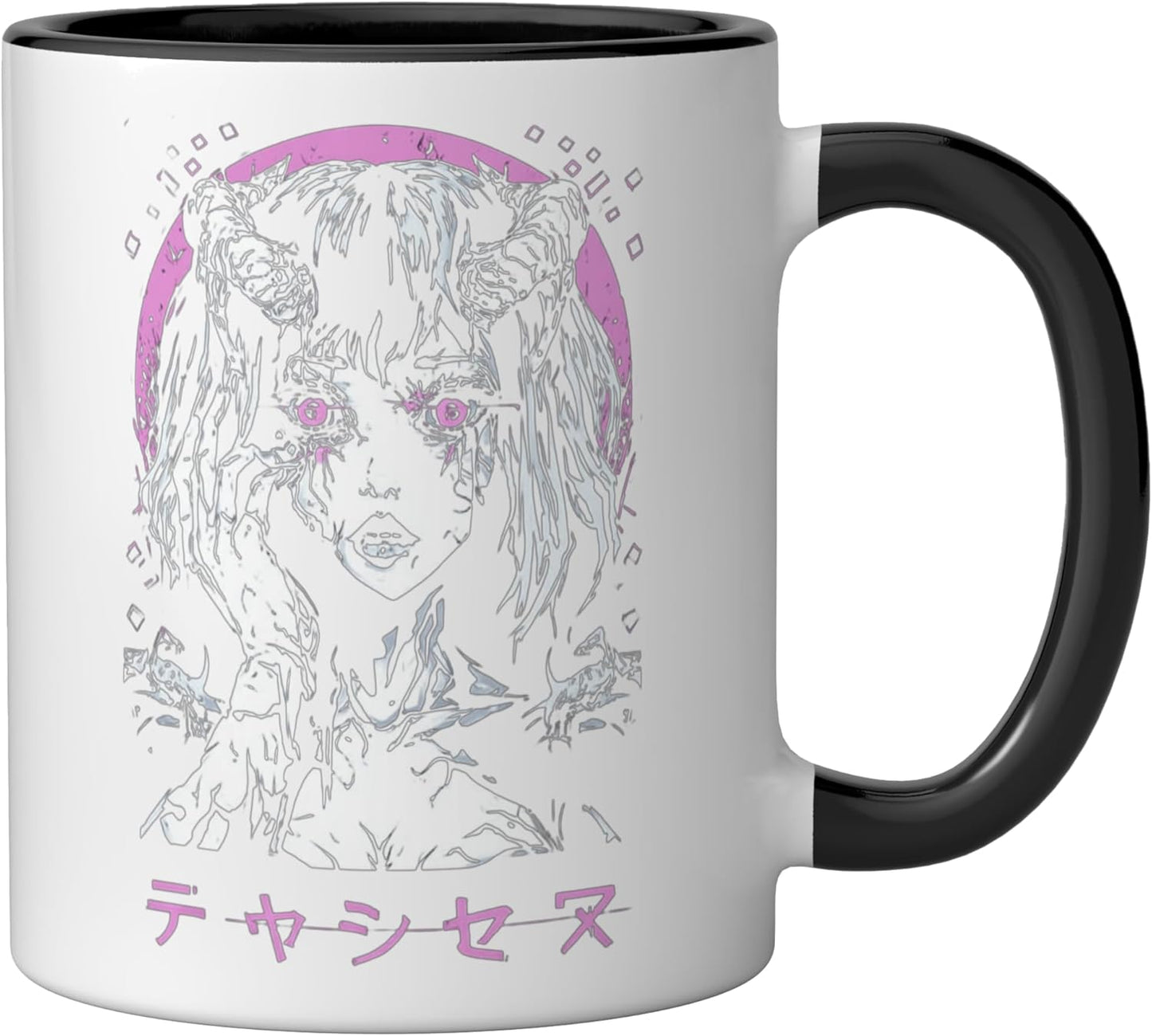 Taza Cerámica Estilo Gothic Horror Negro/Blanco