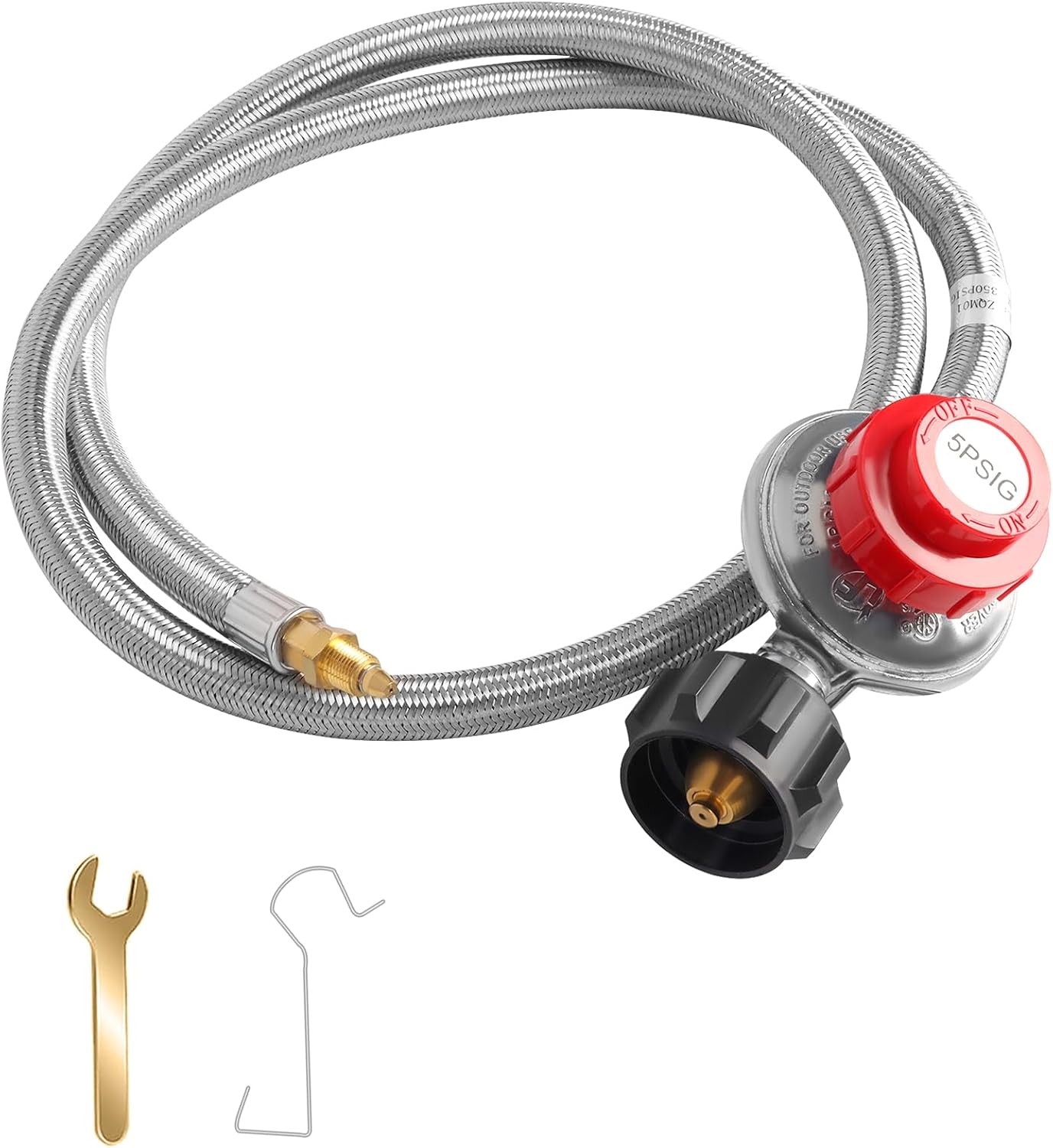 Regulador propano ajustable 4ft 0-5PSI con manguera 1/8pulg