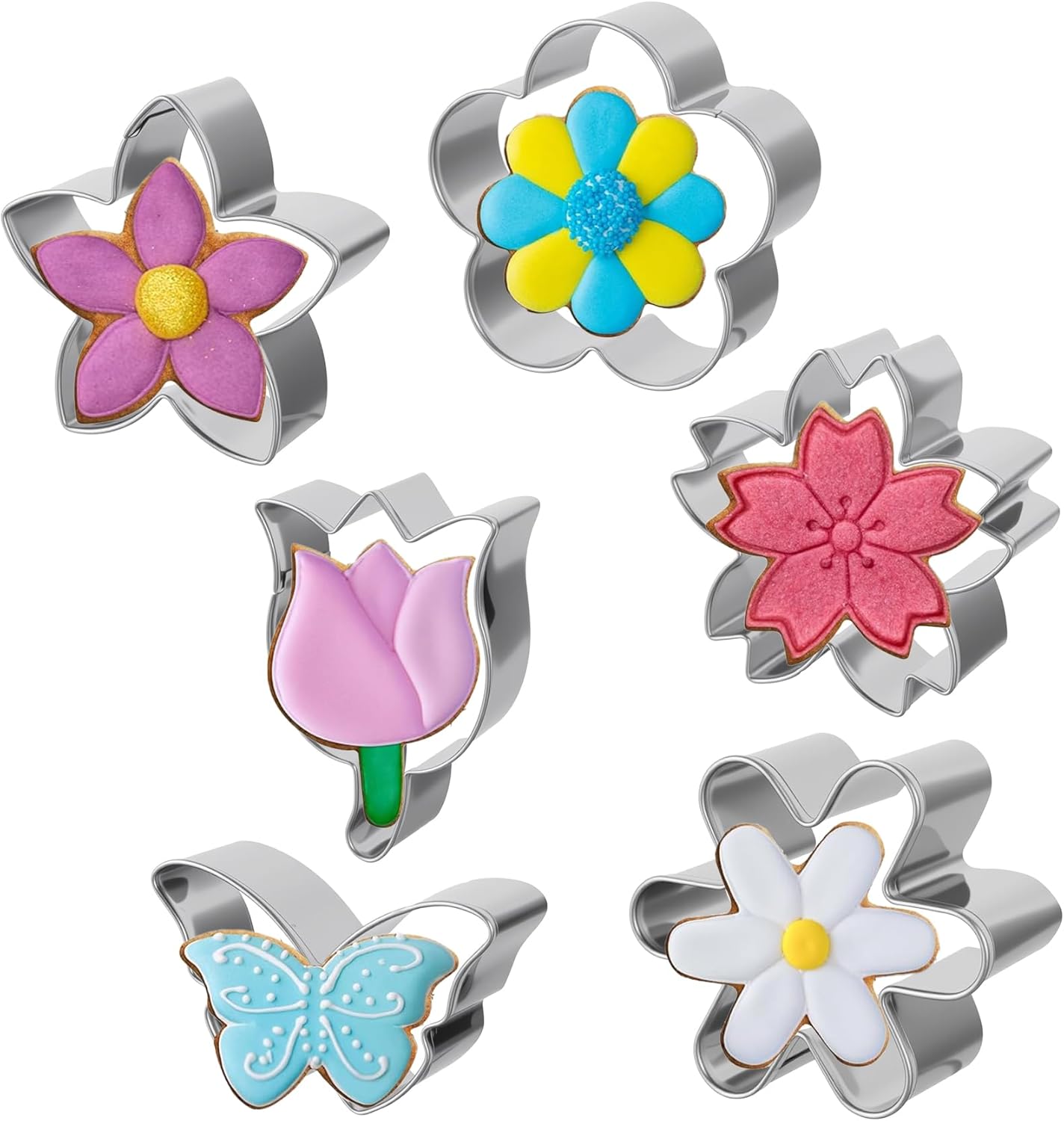 Cortadores de galletas de flores de acero inoxidable 3 pulgadas