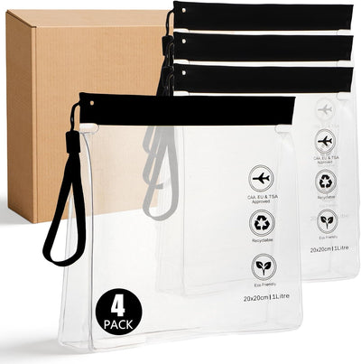 4 Pzas Bolsas Reutilizables TSA 1L Fugas 3-1-1