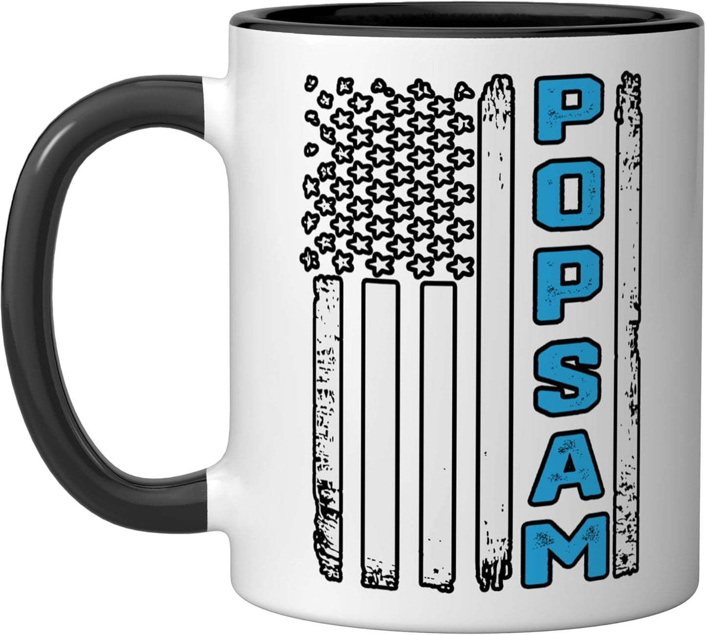 Taza Cerámica Bandera Americana Negro/Blanco