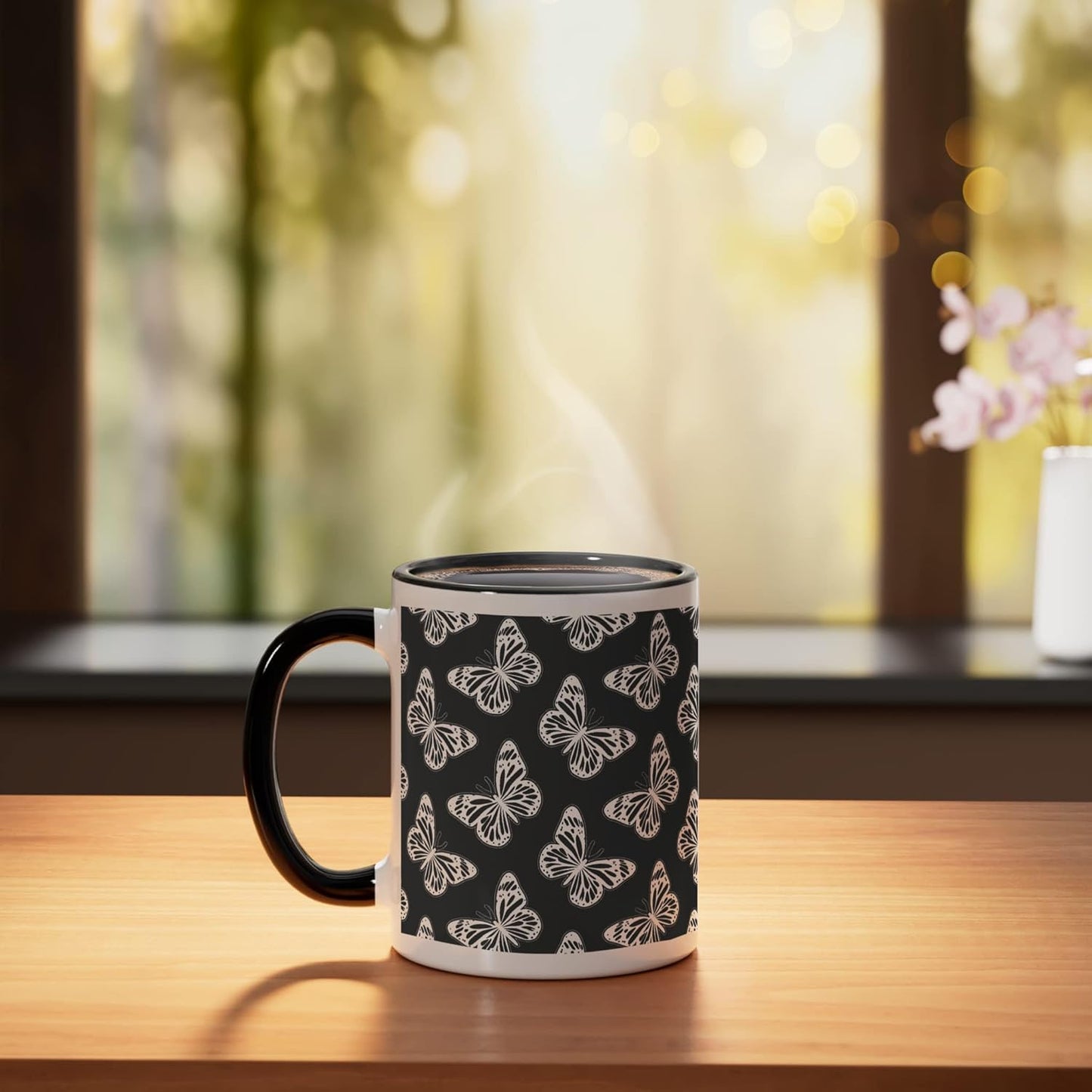 Taza cerámica Butterfly Edición Negra Negro/Blanco