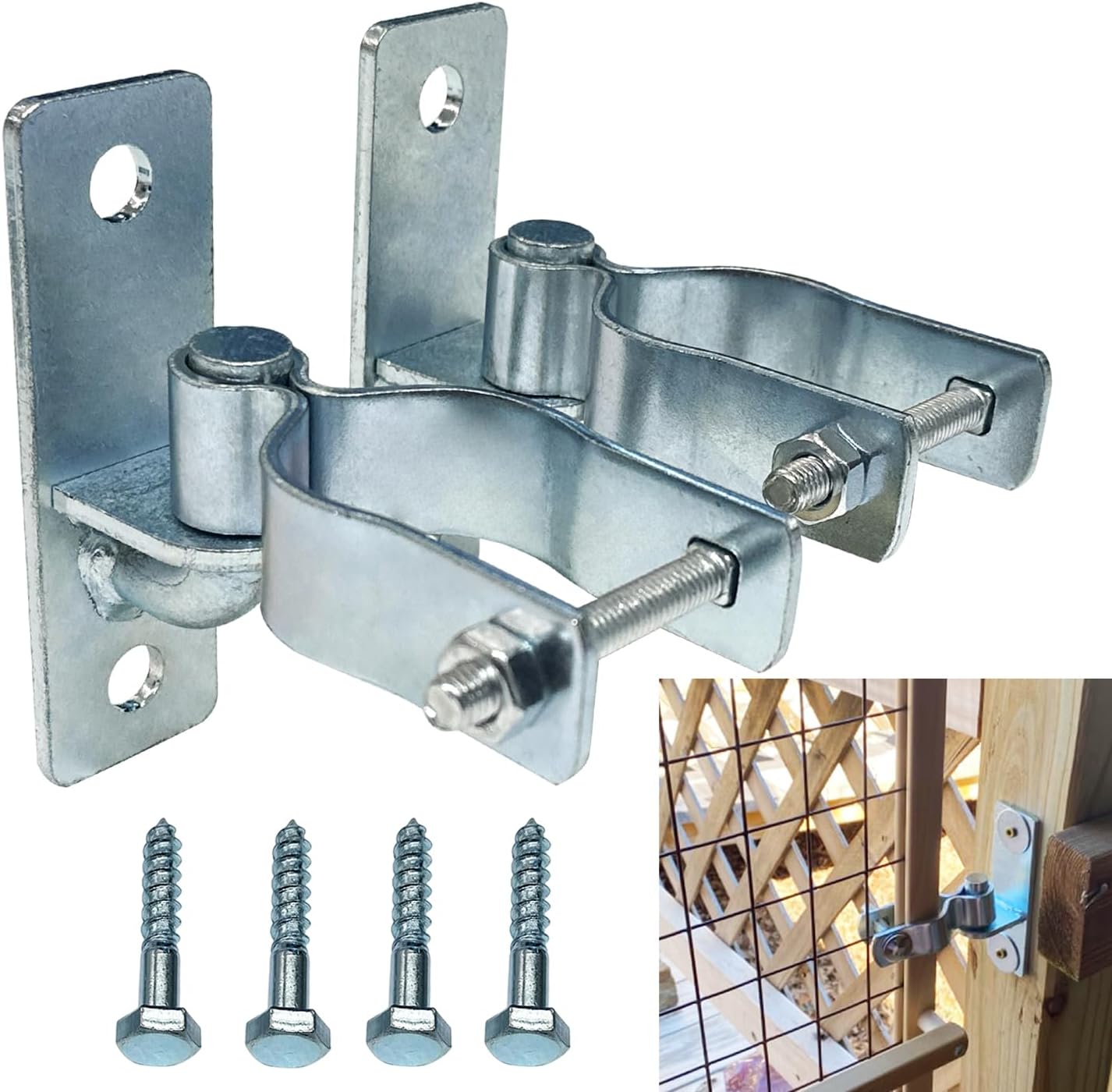 2 Bisagras Puerta Resistentes 1-3/8pulg para Valla Cadena y Madera