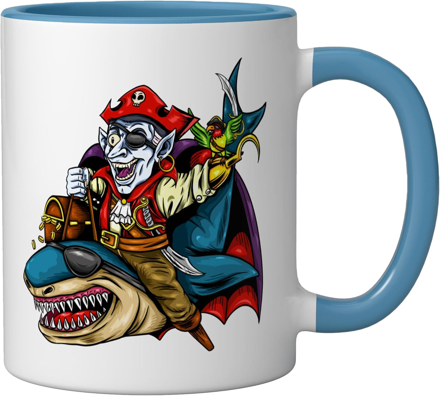 Taza Cerámica Azul/Blanco
