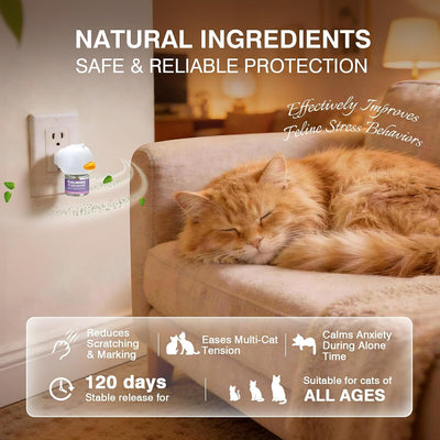 Difusor feromonas calmante para gatos reduce ansiedad