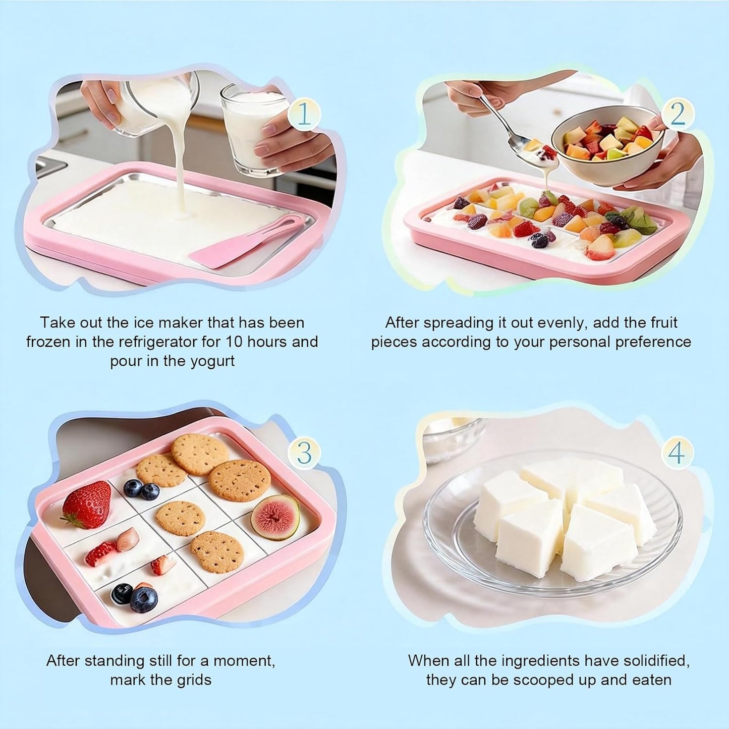 Kit maquina helado enrollado con bandeja acero inox