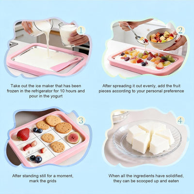 Kit maquina helado enrollado con bandeja acero inox