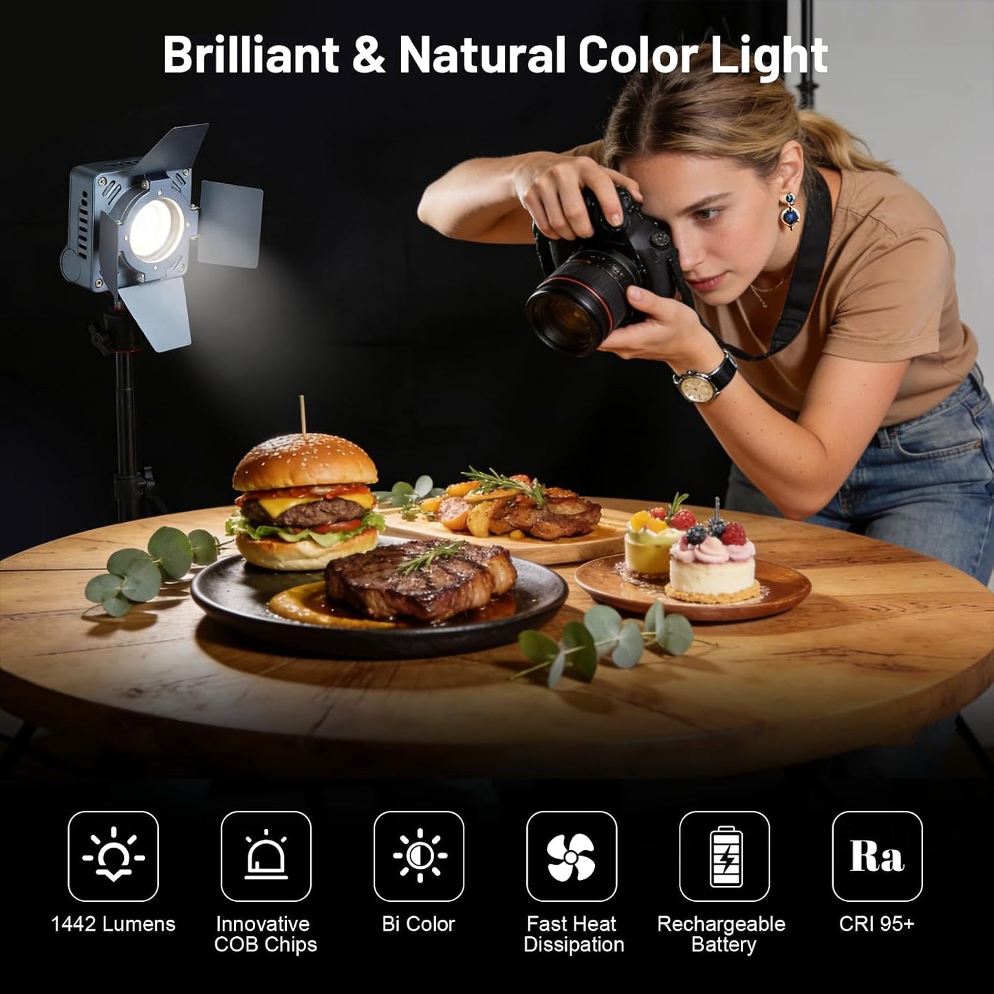 Panel luz LED portátil 3 colores blanco rosa negro