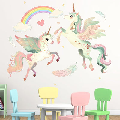 Adhesivos unicornio para pared cuarto bebé niña decoración