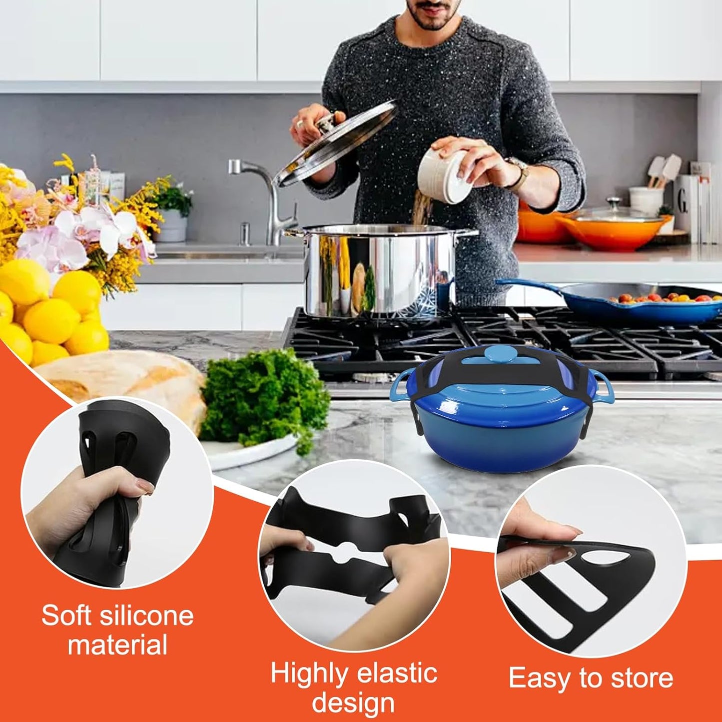 Correa silicona universal para tapa Crockpot 6-8qt resistente calor