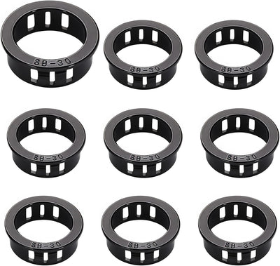 20 Bujes Aislantes Plástico Negro 1pulg para Cableado