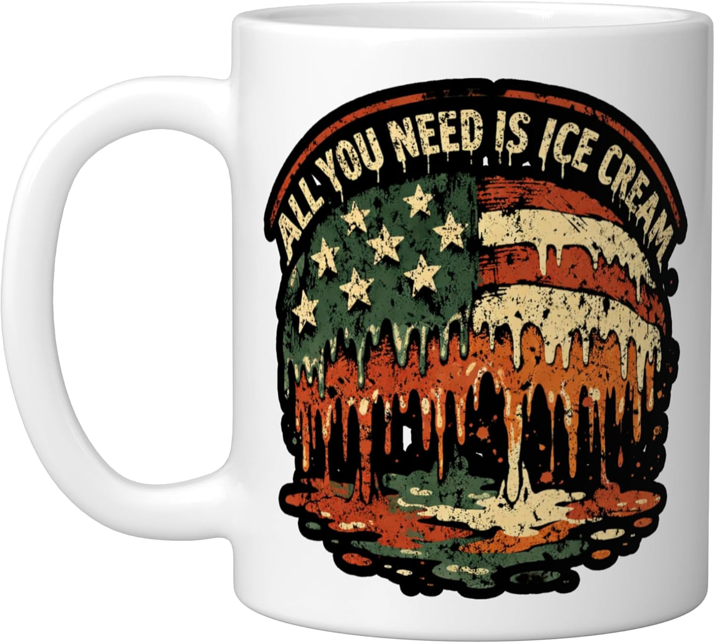 Taza Cerámica para Amantes del Helado Blanco